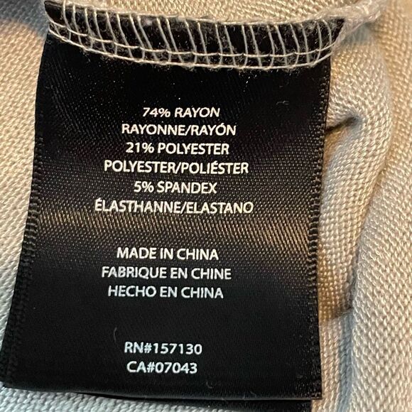 Mesh + Lace Draped Wrap Sweater Light Gray Soft Knit Top Long Sleeve V-Neck XS - Picture 6 of 7